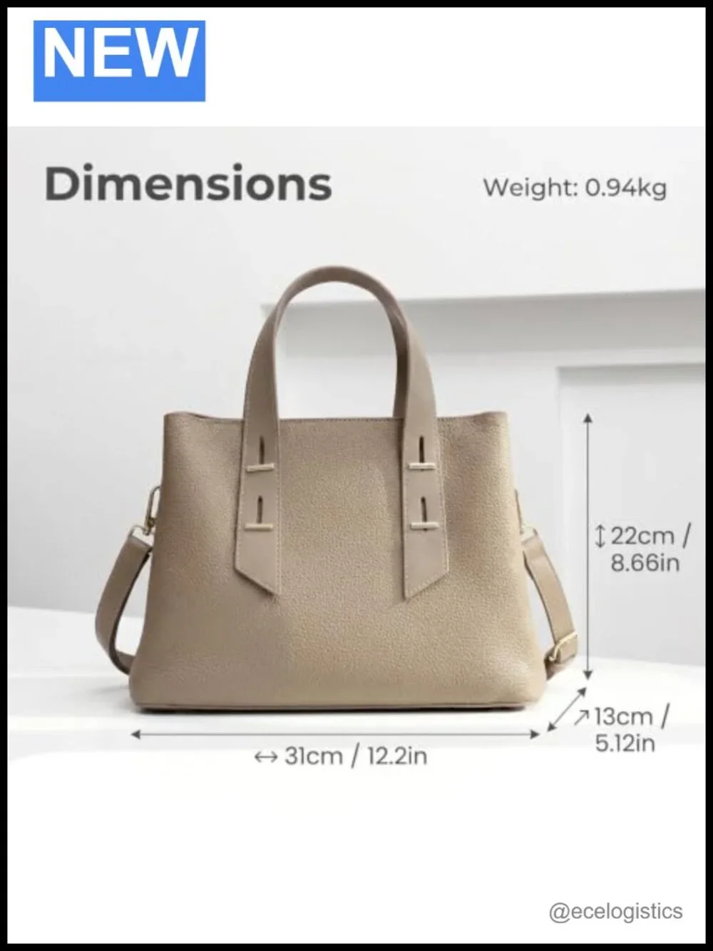 Women's Top Grain Leather Satchel Bag, Top-Handle Shoulder Purse with